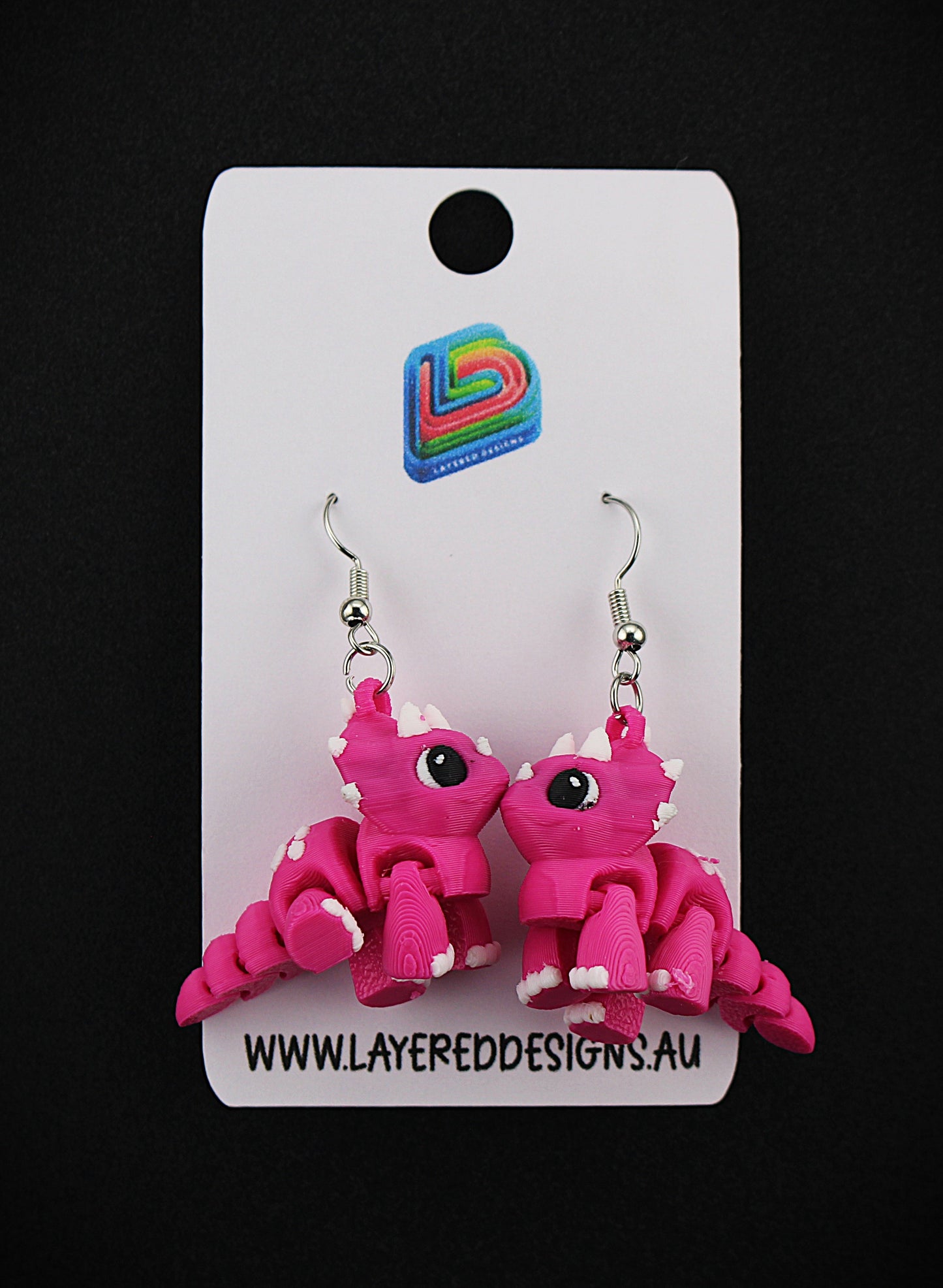 Flexi Triceratops Earrings