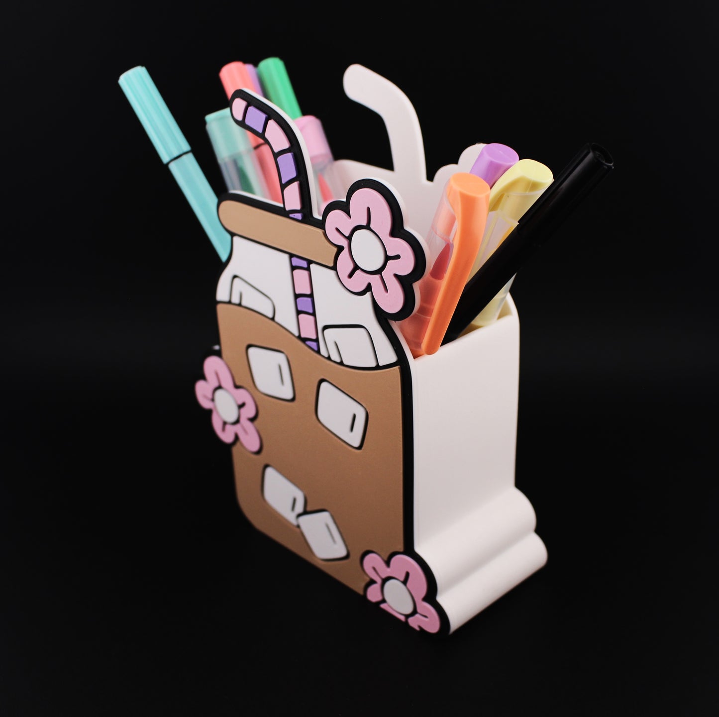 Iced Coffee Jar Pen Holder