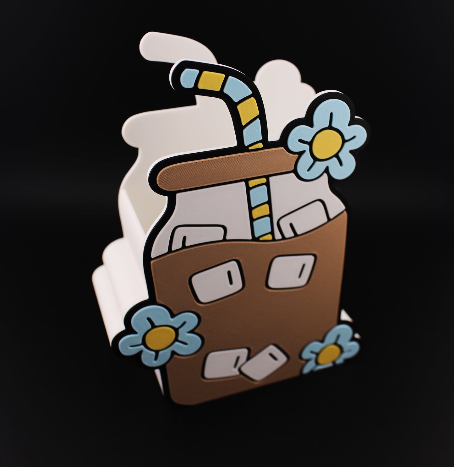 Iced Coffee Jar Pen Holder