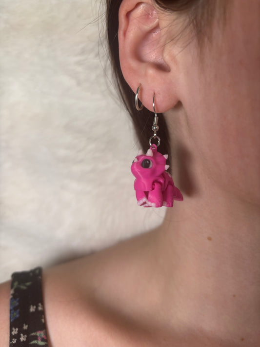 Flexi Triceratops Earrings