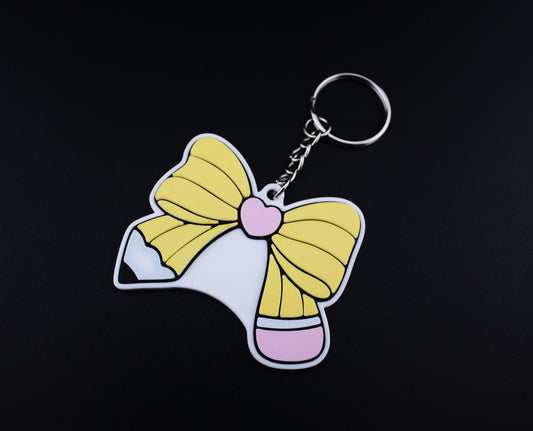 Pencil Bow Keytag