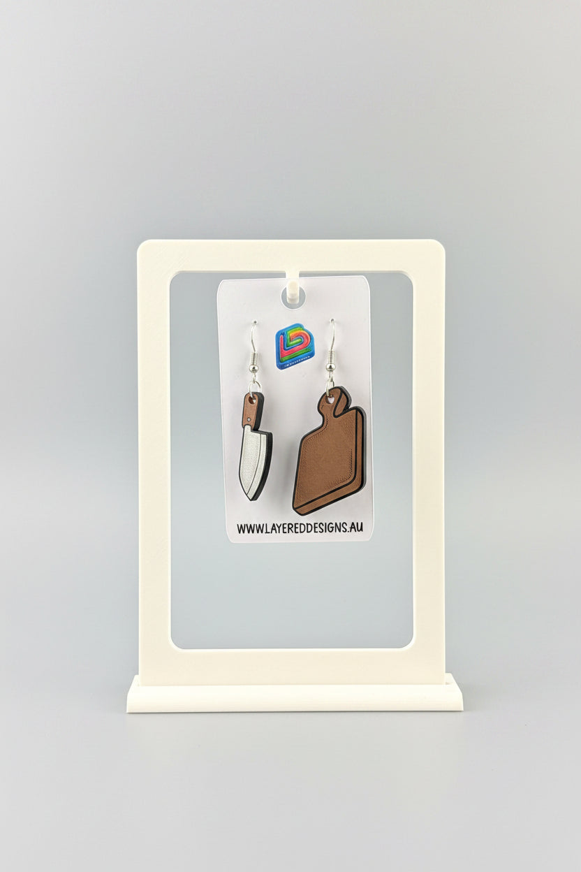 Chopping Board & Knife Earrings