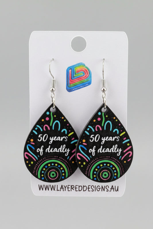 NAIDOC - "50 Years of Deadly" Rainbow Teardrop