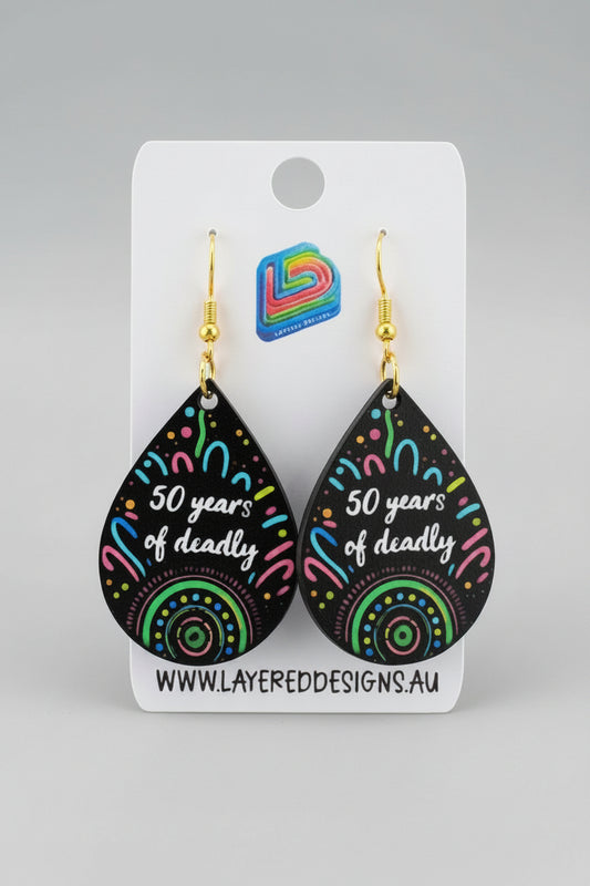 NAIDOC - "50 Years of Deadly" Rainbow Teardrop