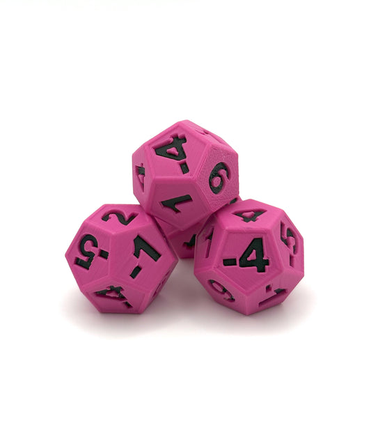 12 sided positive and negative dice