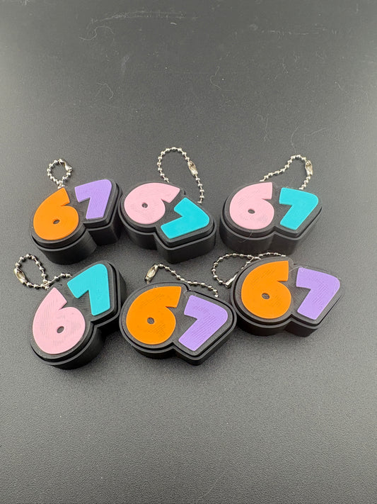 Six Seven Clicker Keyring