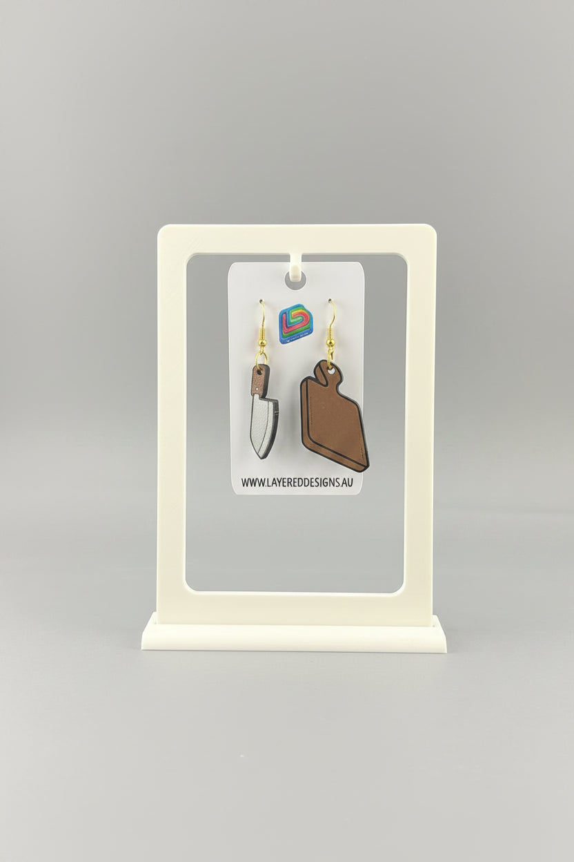 Chopping Board & Knife Earrings