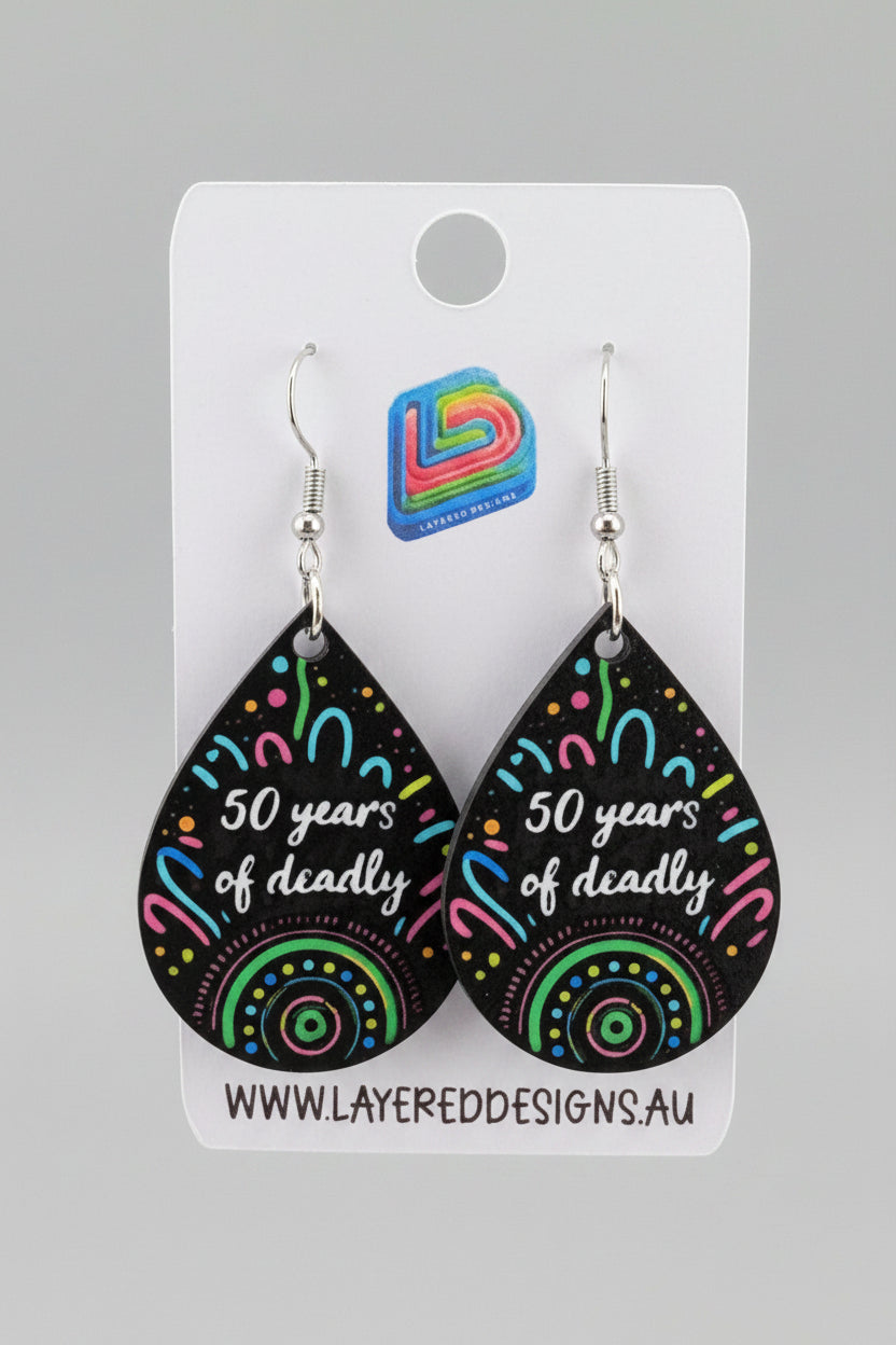 NAIDOC - "50 Years of Deadly" Rainbow Teardrop